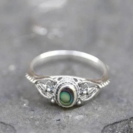 Rainbow Shell Filigree Design Ring