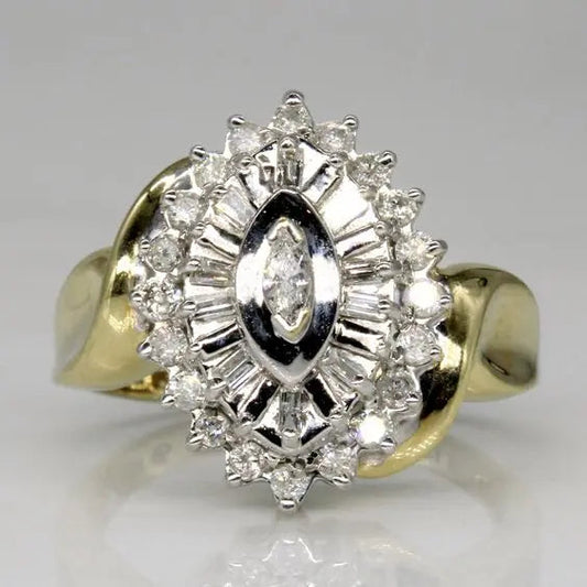 Crystal Gold Shiny Ring