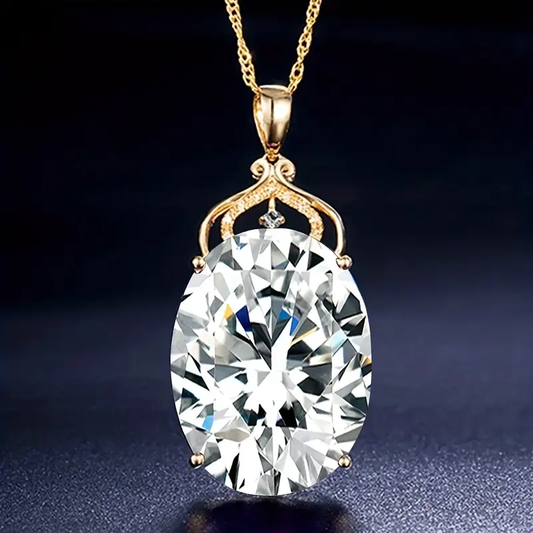 Golden Frost I White Glass Gold Necklace